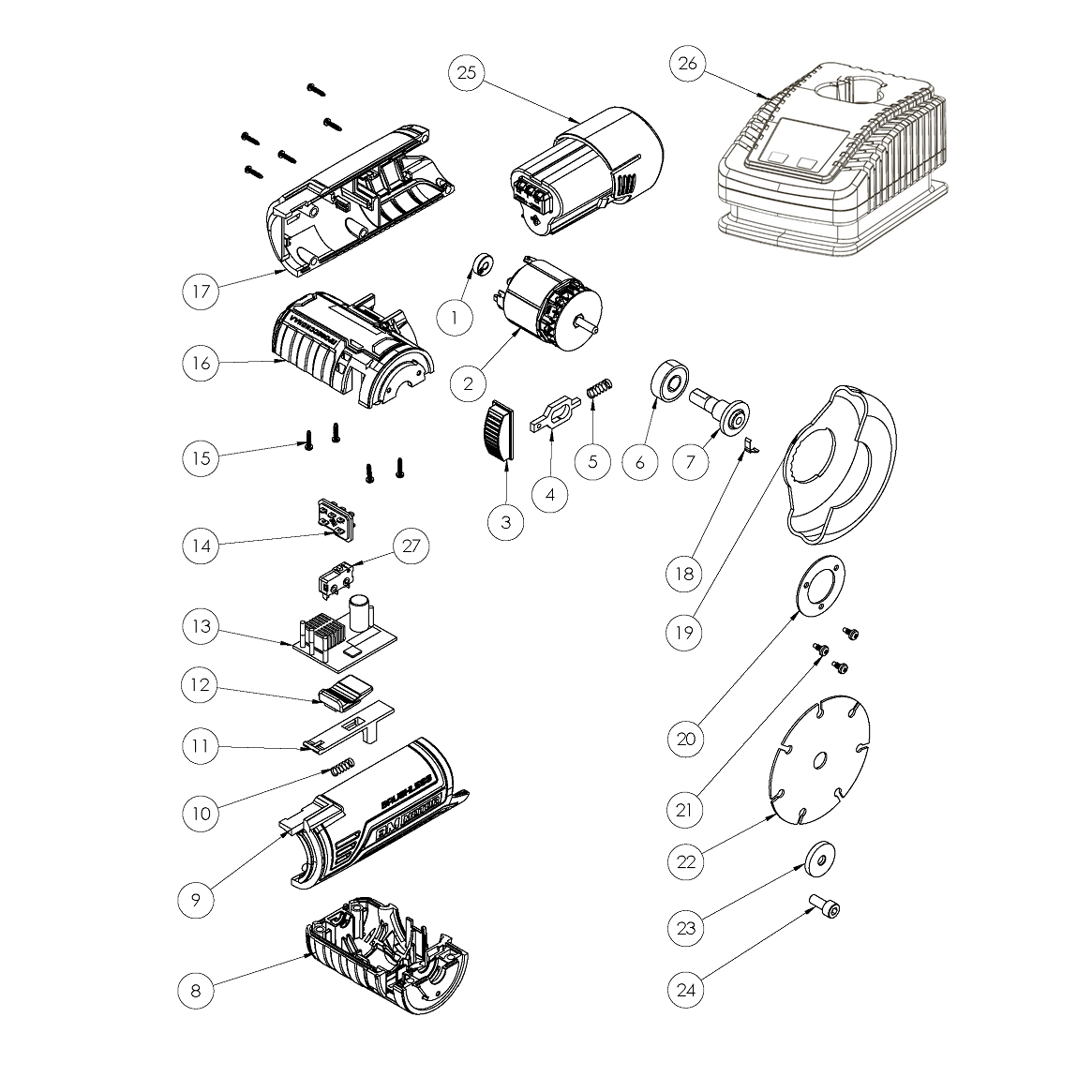 Бесщеточная УШМ, 2 АКБ (2 Ач), в сумке AB-76-22